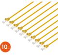 Intellinet IEC-C8-YLW-5-SLIM-10P, Cat8.1 U/FTP Slim Network Patch Cable, 5 ft., Yellow, 10-Pack, Part# 745475