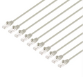 Intellinet IEC-C8-GY-7-SLIM-10P, Cat8.1 U/FTP Slim Network Patch Cable, 7 ft., Gray, 10-Pack, Part# 745413