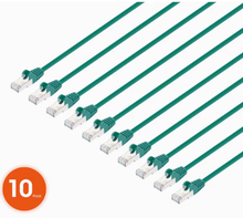 Intellinet IEC-C8-GR-7-SLIM-10P, Cat8.1 U/FTP Slim Network Patch Cable, 7 ft., Green, 10-Pack,  Part# 744966