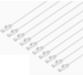Intellinet IEC-C8-WT-7-SLIM-10P, Cat8.1 U/FTP Slim Network Patch Cable, 7 ft., White, 10-Pack, Part# 744904