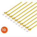 Intellinet IEC-C8-YLW-7-SLIM-10P, Cat8.1 U/FTP Slim Network Patch Cable, 7 ft., Yellow, 10-Pack, Part# 745482