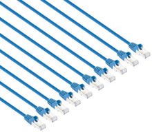 Intellinet IEC-C8-BL-10-SLIM-10P, Cat8.1 U/FTP Slim Network Patch Cable, 10 ft., Blue, 10-Pack, Part# 743754