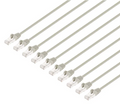 Intellinet IEC-C8-GY-10-SLIM-10P, Cat8.1 U/FTP Slim Network Patch Cable, 10 ft., Gray, 10-Pack, Part# 745420