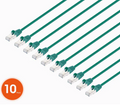 Intellinet IEC-C8-GR-10-SLIM-10P, Cat8.1 U/FTP Slim Network Patch Cable, 10 ft., Green, 10-Pack, Part# 744973