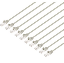 Intellinet IEC-C8-GY-14-SLIM-10P, Cat8.1 U/FTP Slim Network Patch Cable, 14 ft., Gray, 10-Pack, Part# 745437