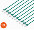 Intellinet IEC-C8-GR-14-SLIM-10P, Cat8.1 U/FTP Slim Network Patch Cable, 14 ft., Green, 10-Pack, Part# 744980