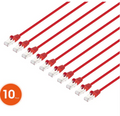 Intellinet IEC-C8-RD-14-SLIM-10P, Cat8.1 U/FTP Slim Network Patch Cable, 14 ft., Red, 10-Pack, Part# 745574