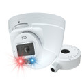 Speco O4TDD2 4MP IP Turret Camera with AI, Audio and Visual Deterrent, 2.8mm Fixed Lens, NDAA, White, Part# O4TDD2