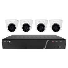Speco ZIP44T4 4-Channel NVR Surveillance Kit with 4-Digital Deterrent Turret Cameras, 4TB, Part# ZIP44T4