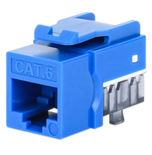  Intellinet Cat6 Slim Keystone Jack with Punch-Down Stand, Blue, 25-Pack, IKJ-C6U-PD-BL-25P, Part# 772136