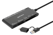 Manhattan USB 3.0 Type-C / Type-A Combo Multi-Card Reader / Writer, Part# 102605