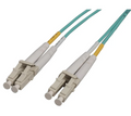 Intellinet 25 m LC to LC UPC Fiber Optic Patch Cable, 2.0 mm, Duplex, OFNR, OM3 Multimode, Aqua, Part# 751957