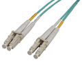 Intellinet 12 m LC to LC UPC Fiber Optic Patch Cable, 2.0 mm, Duplex, OFNR, OM4 Multimode, Aqua, Part# 752312