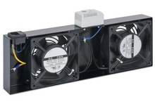 Intellinet 2-Fan Ventilation Unit with Thermostat for 19" Wallmount Cabinets, IVU-2FT-RM-BK, Part# 716383