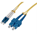 Intellinet 7 m LC to SC UPC Fiber Optic Patch Cable, 2.0 mm, Duplex, OFNR, Singlemode BIF, Yellow, Part# 760775