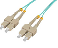 Intellinet 1 m SC to SC UPC Fiber Optic Patch Cable, 2.0 mm, Duplex, OFNR, OM3 Multimode, Aqua, Part# 752077