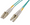 Intellinet 0.5 m LC to LC UPC Fiber Optic Patch Cable, 2.0 mm, Duplex, OFNR, OM4 Multimode, Aqua, Part# 752145