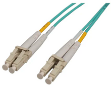 Intellinet 2 m LC to LC UPC Fiber Optic Patch Cable, 2.0 mm, Duplex, OFNR, OM4 Multimode, Aqua, Part# 752190