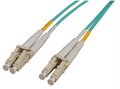 Intellinet 3 m LC to LC UPC Fiber Optic Patch Cable, 2.0 mm, Duplex, OFNR, OM4 Multimode, Aqua, Part# 752213