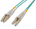 Intellinet 5 m LC to LC UPC Fiber Optic Patch Cable, 2.0 mm, Duplex, OFNR, OM4 Multimode, Aqua, Part# 752251