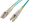 Intellinet 5 m LC to LC UPC Fiber Optic Patch Cable, 2.0 mm, Duplex, OFNR, OM4 Multimode, Aqua, Part# 752251
