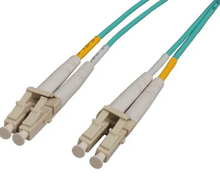 Intellinet 10 m LC to LC UPC Fiber Optic Patch Cable, 2.0 mm, Duplex, OFNR, OM4 Multimode, Aqua, Part# 752305