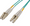 Intellinet 10 m LC to LC UPC Fiber Optic Patch Cable, 2.0 mm, Duplex, OFNR, OM4 Multimode, Aqua, Part# 752305