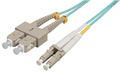 Intellinet 1 m LC to SC UPC Fiber Optic Patch Cable, 2.0 mm, Duplex, OFNR, OM4 Multimode, Aqua, Part# 752350