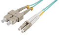 Intellinet 5 m LC to SC UPC Fiber Optic Patch Cable, 2.0 mm, Duplex, OFNR, OM4 Multimode, Aqua, Part# 752381