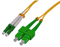 Intellinet 2 m LC to SC APC Fiber Optic Patch Cable, 2.0 mm, Duplex, OFNR, Singlemode BIF, Yellow, Part# 752466