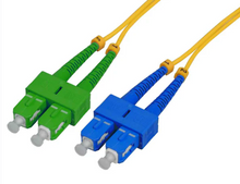 Intelinet 5 m SC UPC to SC APC Fiber Optic Patch Cable, 2.0 mm, Duplex, OFNR, Singlemode BIF, Yellow, Part# 752527