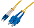 Intellinet 1 m LC to SC UPC Fiber Optic Patch Cable, 2.0 mm, Duplex, OFNR, Singlemode BIF, Yellow, Part# 760430