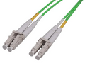 Intellinet 2 m LC to LC UPC Fiber Optic Patch Cable, 2.0 mm, Duplex, OFNR, OM5 Multimode, Lime Green, Part# 760881