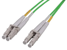 Intellinet 2 m LC to LC UPC Fiber Optic Patch Cable, 2.0 mm, Duplex, OFNR, OM5 Multimode, Lime Green, Part# 760881