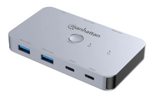 Manhattan 2-Port HDMI USB-C KVM Switch 4K@60Hz with Power Delivery, Part# 154390