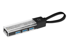 Manhattan Transparent 4-Port USB 3.0 Type-C / Type-A Combo Hub, Clear/Black, Part# 181013