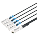 Intellinet 100G QSFP28 to 4 x 25G SFP28 Passive DAC Breakout Cable, 3 ft., IDAC-100G-4X25G-3, Part# 509756