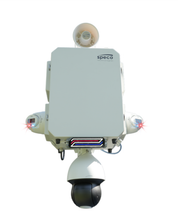 Speco Digital Deterrent box powered with with AC 110-277V. Built in 24V/40Ah Backup Battery, 2x DD Cameras, PTZ, Cellular, Part# DD4B2TMZC