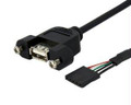 STARTECH.COM CONNECT A PANEL-MOUNTABLE USB PORT TO YOUR MOTHERBOARD HEADER. - USB HEADER CABL  Part# USBPNLAFHD1