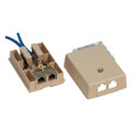 Suttle Duplex 8/8-conductor Jack Assembly, Keyed/Non-keyed, 568B Wiring, Labeled: VOICE/DATA, 110 IDC Terminals, Ivory  Part# 104B8-50