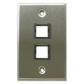 Suttle 2-Port Faceplate, Single Gang, Stainless Steel