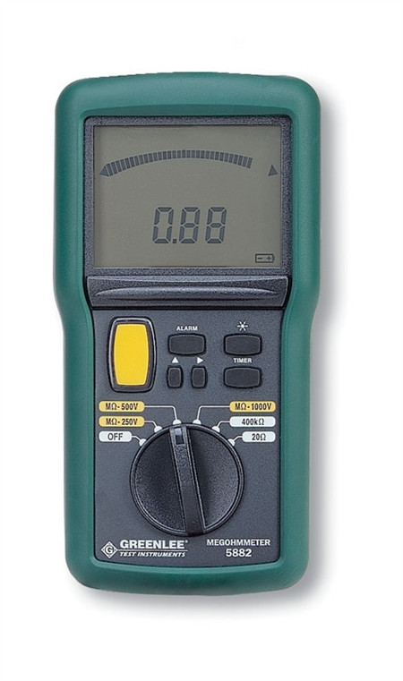 Greenlee MEGOHMMETER,1KV DIG/ANA LITE ALARM(5882) 5882