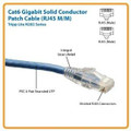 Tripp Lite 25ft Cat6 Gigabit Solid Conductor Patch Cable Rj45 M/m Blue Part# N202-025-BL