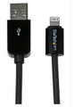 Startech.com 2m (6ft) Long Black Apple 8-pin Lightning Connector To Usb Cable For Iphone / Ip Part# USBLT2MB