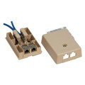 Suttle Duplex 8/8-conductor Jack Assembly, Keyed/Non-keyed, 568B Wiring, Labeled: VOICE/DATA, 110 IDC Terminals, Electrical Ivory  Part# 104B8-52