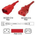 UNIRISE Unirise Usa, Llc Power Cord C13-c14 Svt 250v 10amp Red Jacket 2 Feet Part# PWRC13C1402FRED