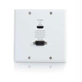 C2g Trulink Hdmi + Serial Rs232 Over Cat5 Double Gang Wall Plate Receiver - White Part# 29260