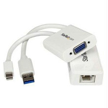 Startech MacBook Pro VGA and Gigabit Ethernet Adapter Kit - MDP to VGA - USB 3.0 to GbE - White, b Part# MACPRMDPUGBK