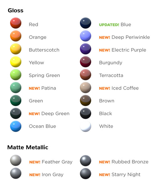 Metallic Powder Coat Color Chart