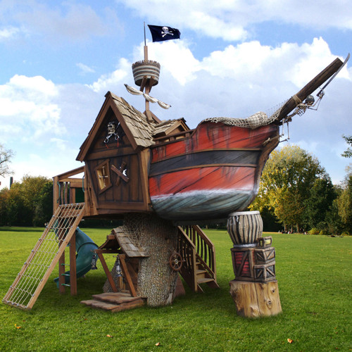 wooden pirate ship swing set